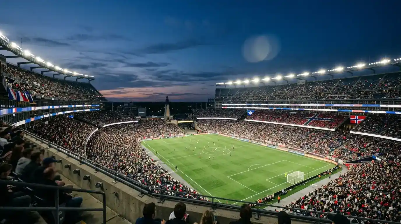Stadion-Atmosphäre beim 4:1 Frankreichs gegen Norwegen im Gillette Stadium