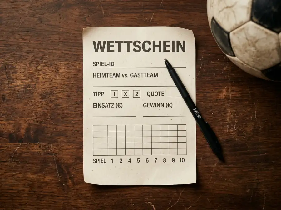 Wettschein mit mehreren Fußball-Tipps als Kombinationswette