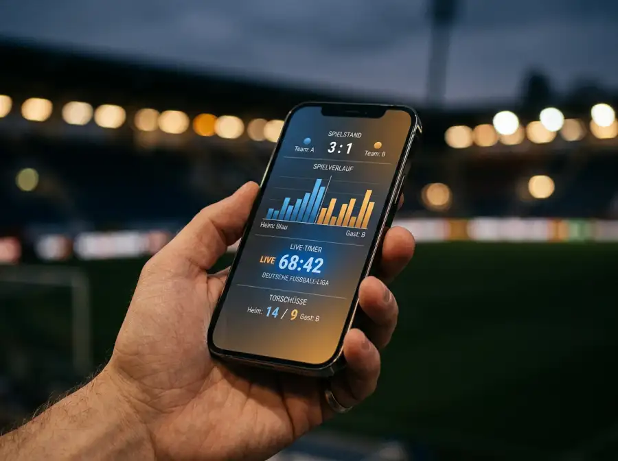 Laufende Live-Quoten auf einem Smartphone während eines WM-Fußballspiels