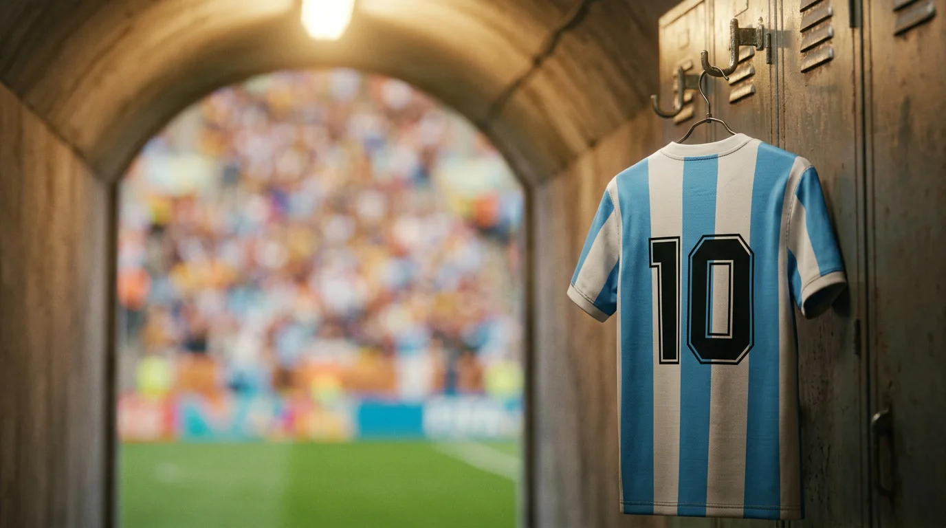 Argentinien-Trikot Nummer 10 mit Stadionhintergrund